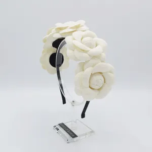 woolen camellia headband  five camellia headband for women