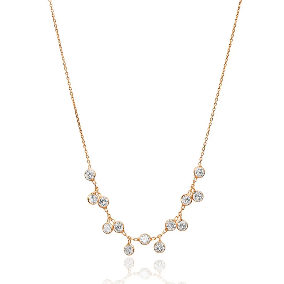 Zaira Zircon Sterling Silver Boho Necklace
