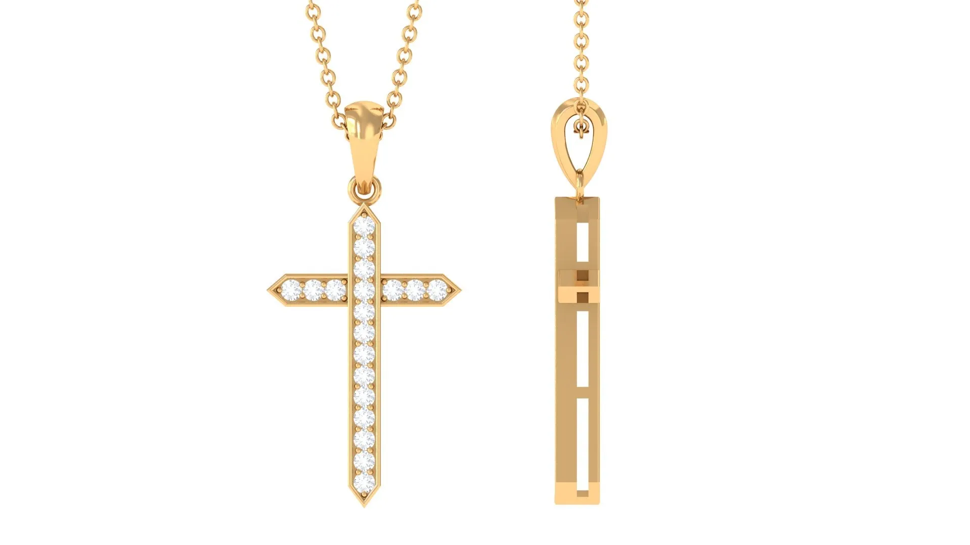 Zircon Cross Pendant Necklace