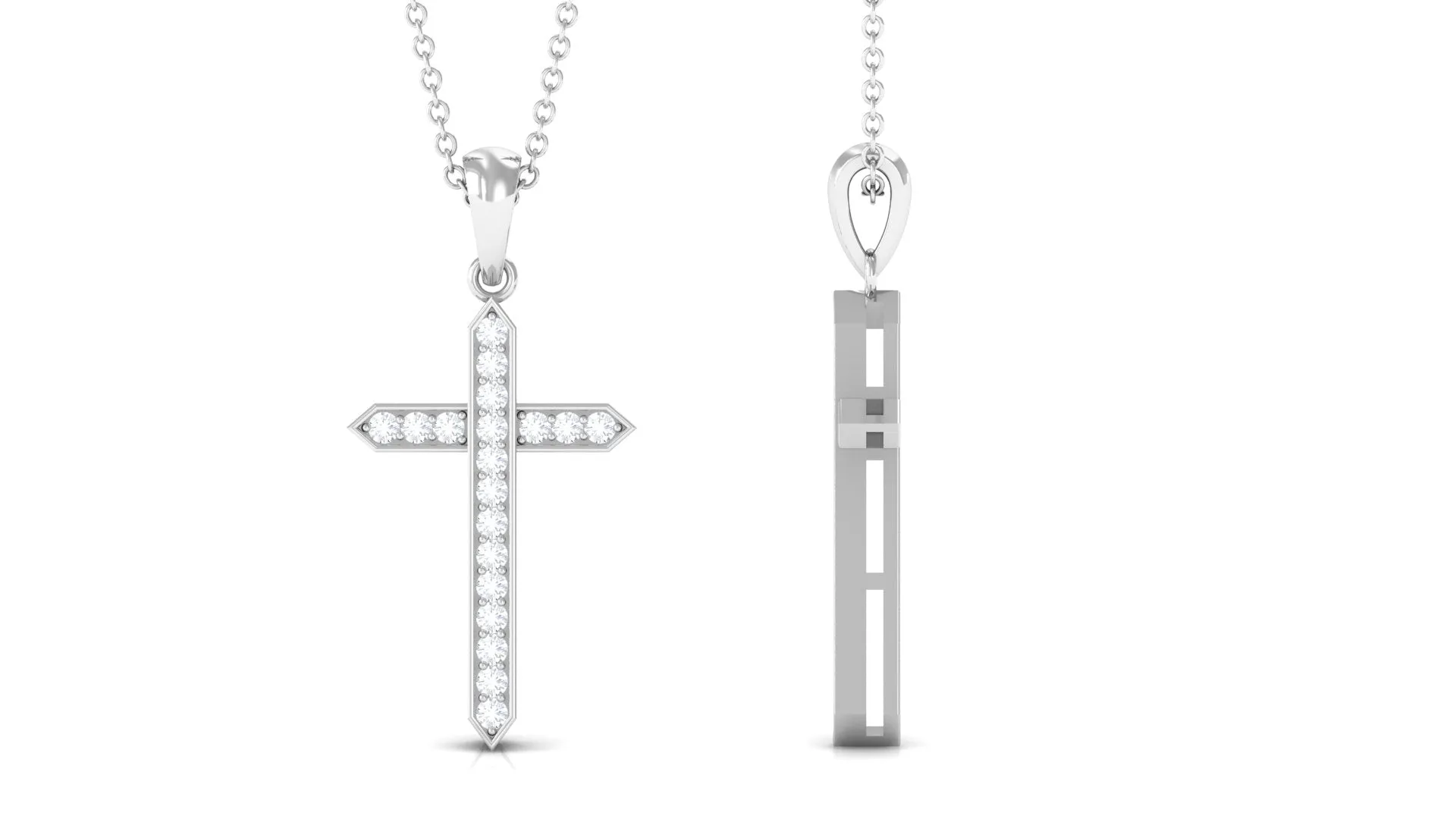 Zircon Cross Pendant Necklace