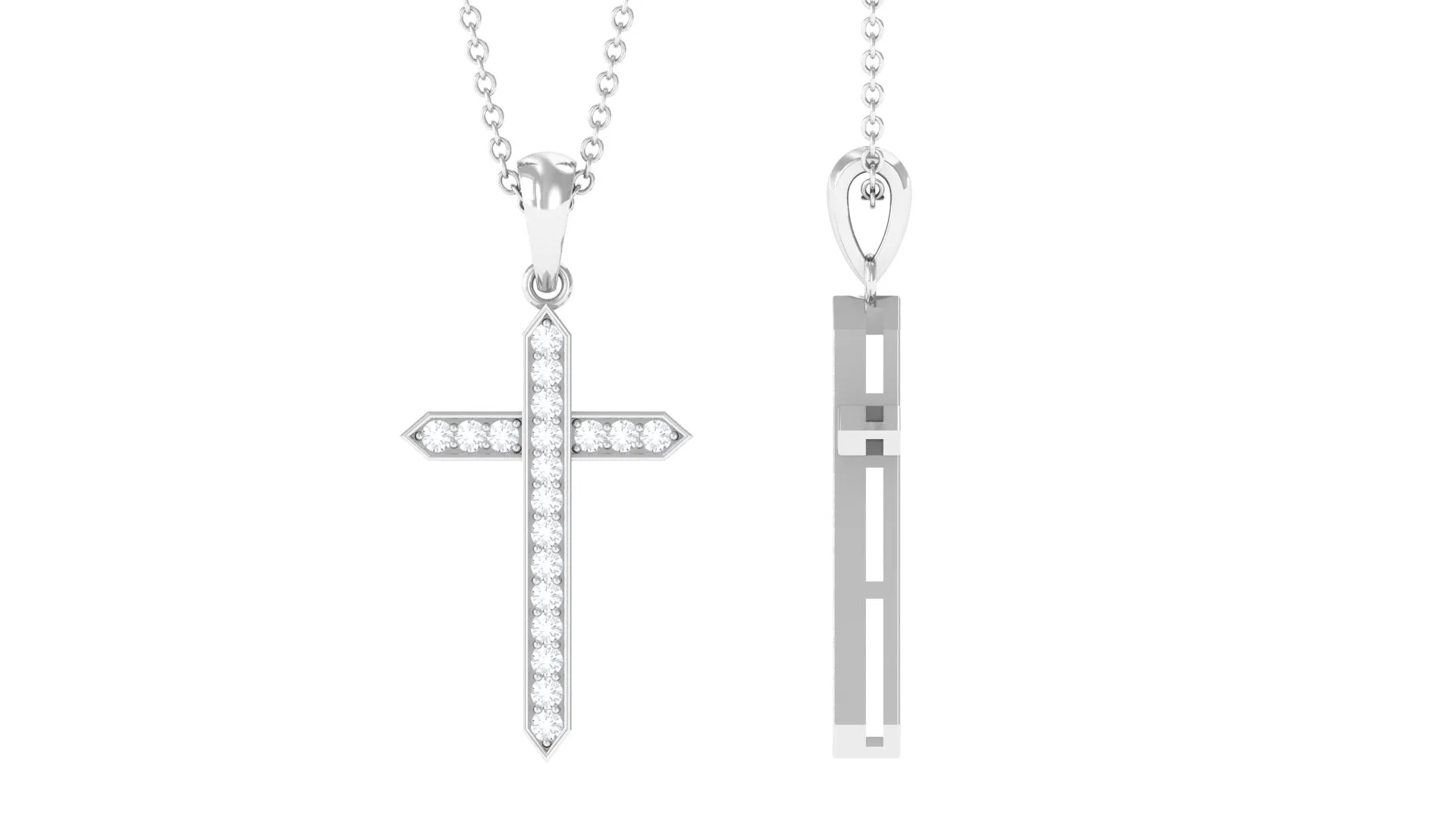 Zircon Cross Pendant Necklace