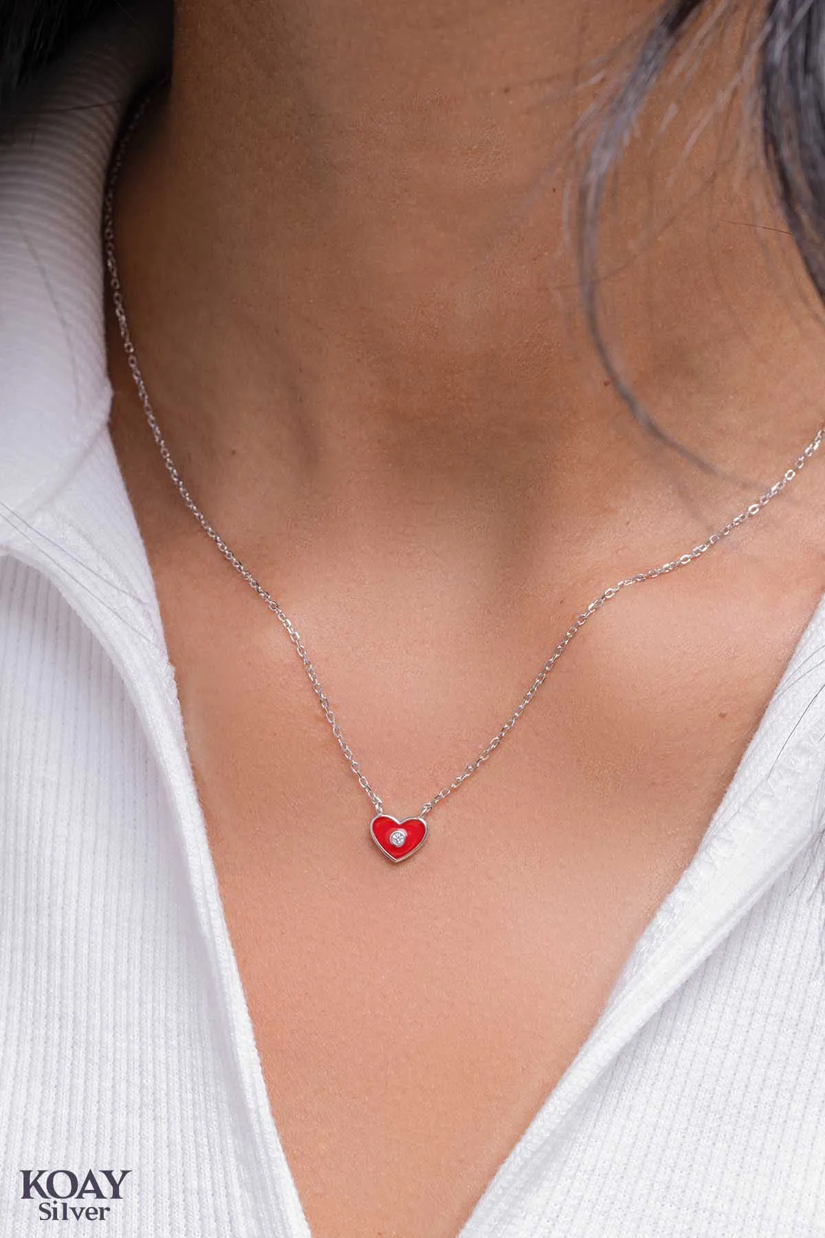 Zircon Red Heart Necklace