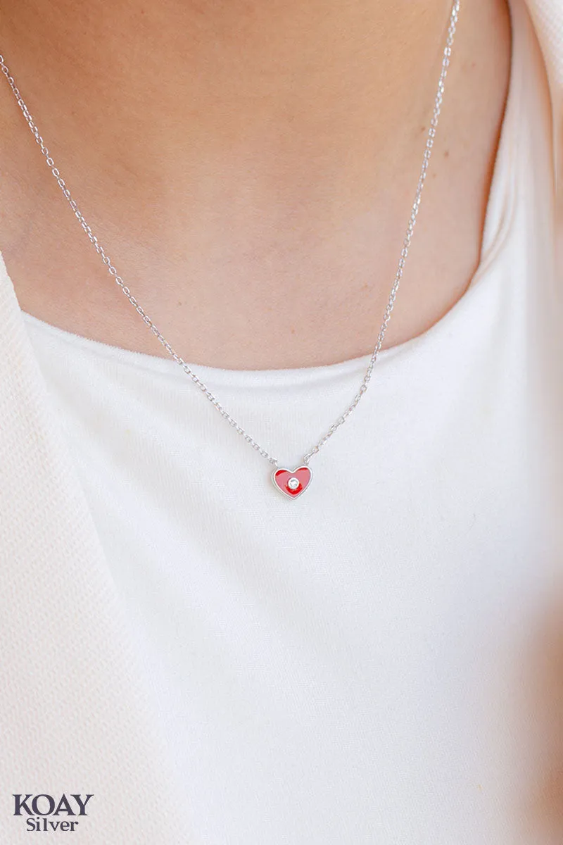 Zircon Red Heart Necklace